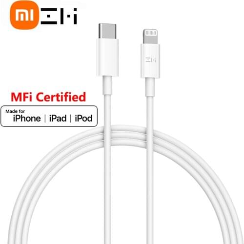 ZMI MFI certified usb c to lightning charging cable for iPhone 12 11 xs xr 8 7 plus Apple ipad pro PD fast charger short 30cm 1m