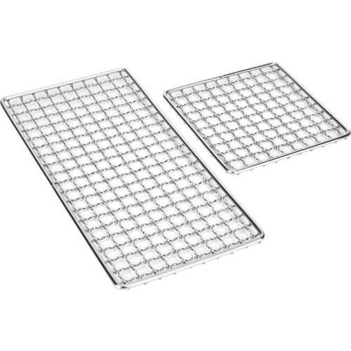 2Pcs Stainless Steel Camping Grill Barbecue Wire Mesh BBQ Grill Mat Cooking Grid for Outdoor Camping Grill