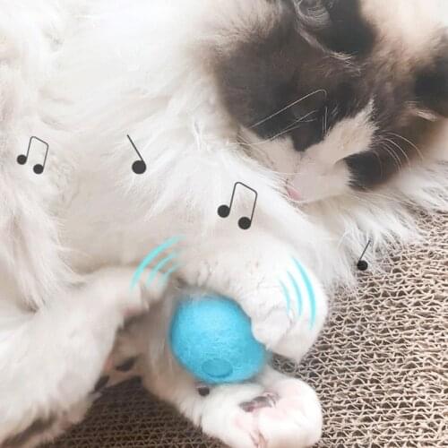 Smart Cat Ball Toy Interactive Ball Catnip Cat Training Toy Squeaky Toys Touch Sound Gravity Ball For Kitten Playing