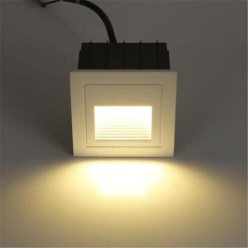 Outdoor & indoor waterproof Recessed step lights 3W Led stair light square AC85-265V fashion wall corner lamp night lamp