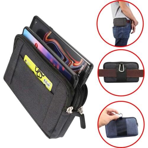Universal 4.7-6.9 inch models Phone Case Belt Clip Cowboy Cloth Bag for iPhone XR 7 8 Plus XS MAX for Samsung Oneplus Waist Bag