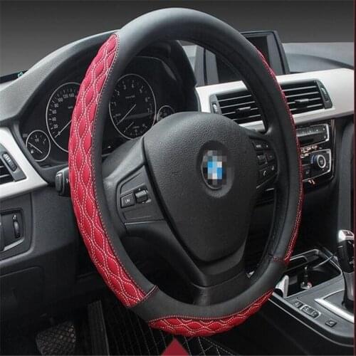 High Quality Fashion Ice silk and Micro Fiber Leather universal car steering wheel cover F-050