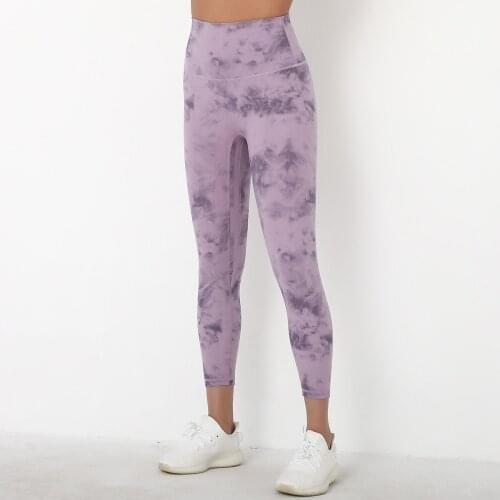 Yoga Pants Womens High Waist Hip Lifting Running Tight Tie Dye Fitness Elastic Squat Proof Sports Fitness Leggings Workout