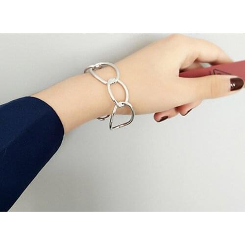 Minimalist wind hollow oval geometric modelling opening bangle bracelet female contracted personality Exaggerated bracelet