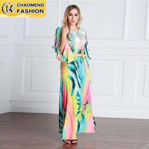 New Fashion Print Floral Long Sleeve Plus Size Hijab Dress Muslim For Women Turkey Islamic Clothing Jilbab Robe Abaya Dubai Arab
