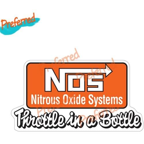 10cm*5.3cm NOS Throttle In A Bottle Performance Car Stickers Styling Motorcycle Car PVC Decal Accessories Waterproof Die Cutting