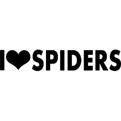 14CM*2.3CM I Love Spiders Car Sticker Heart Venom Animal insect Araneae Decal Vinyl Black/Silver C19-0214