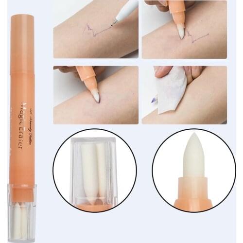 5pcs Tattoo Eyebrow Design Pen 3 Refill Magic Eraser Remover Brush Skin Marker Pen For Tattoo Beauty Makeup Skin Clean Accesorie