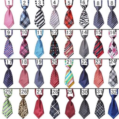 50/100pcs Stripes Plaid Dog Neckties Double-deck Small Medium Dog Ties Dog Grooming Accessories Pet Supplies
