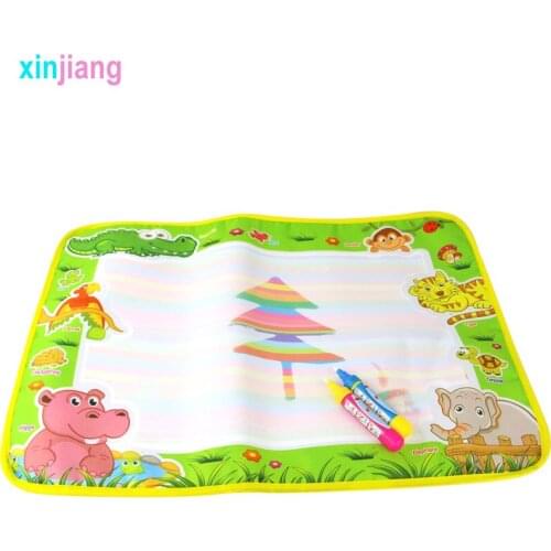 50*36cm Water Doodle Mat & 2 Magic Pen Water Drawing Boards Elephant Painting Rug Wave Rainbow Pattern Toys Gift For Kids