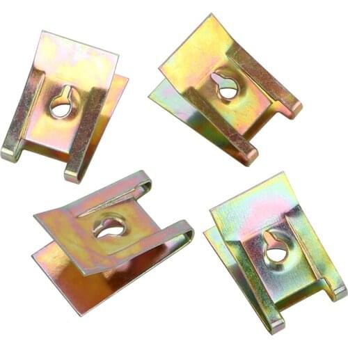 50pcs Bronze Tone Spring Metal Clip Car-styling Car Door Panel Spire Screw Base U-Type Clips Auto Fastener Clips Iron Nuts