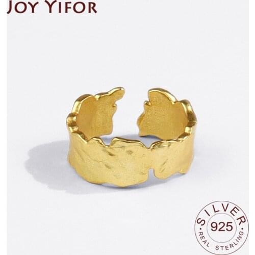 925 Sterling Silver Rings for Women Gold Color Vintage Wedding Trendy Jewelry Large Adjustable Antique Rings Anillos
