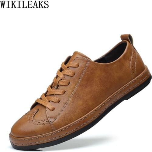 Brogue Shoes Men Casual Shoes Leather Designer Shoes Men New 2021 Designer Leather Casual Shoes Man Zapatillas Sneakers Sapatos