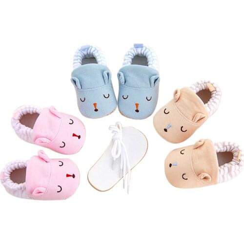 Infant Baby Boys Girls Slippers Soft Sole Non Skid Crib House Shoes Cute Animal Winter Warm Booties Cartoon Mouse First Walkers