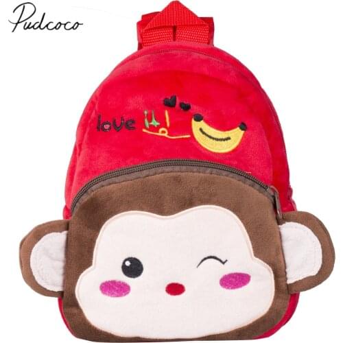 2019 Baby Accessories Causal Toddler Kids Children Boys Girl Cartoon Backpack Schoolbag Monkey Print Shoulder Bag