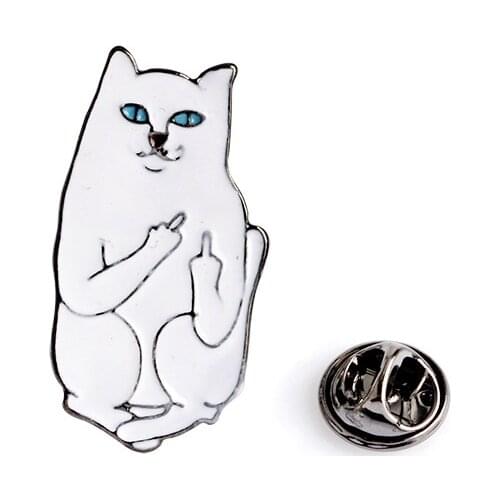 Posture Weird Cat Despise Alloy Brooch Bag Clothes Backpack Lapel Enamel Pin Badges Cartoon Jewelry Gift For Friend Accessories