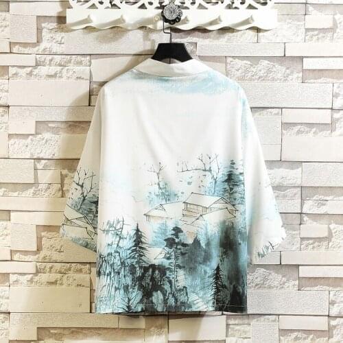 Anime Kimono Cardigan Men And Boho Shorts Men Traditional Japanese Kimono Streetwear Samurai Costume Yukata Haori Men FF2841