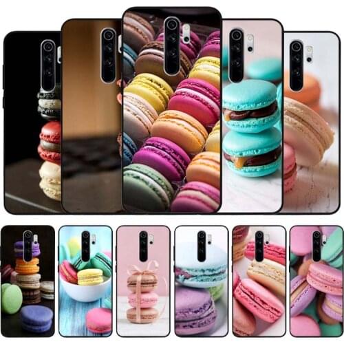 Macaroons black Silicone Phone Case For Redmi note 9 8 7 Pro S 8T 7A Cover