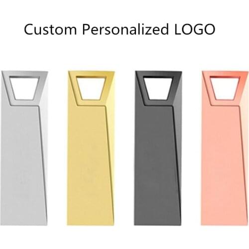 Custom Metal Colorful Simple USB 2.0 Memory flash stick pen drive (Silver Gray Gold Rose gold)