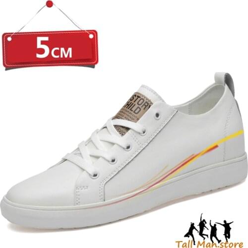Leather Shoes Men Sneakers Heightening Shoes Elevator Shoes Height Increase Shoes Insoles 5CM Man Height Increasing Shoes
