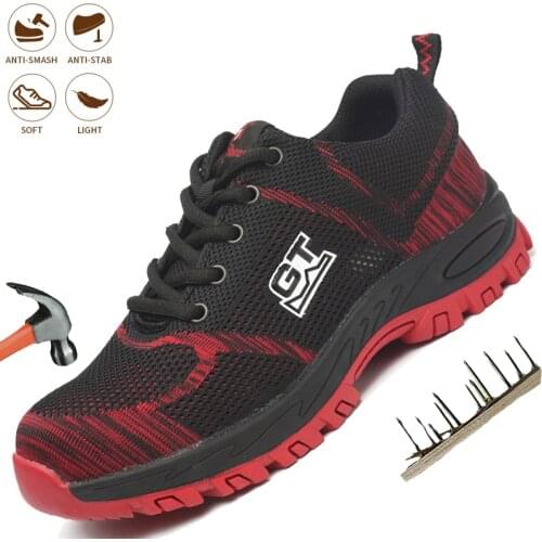 Men Fashion Lightweight Breathable Safety Work Shoes Indestructible Steel Toe Boots Anti-puncture Work Protection Boots