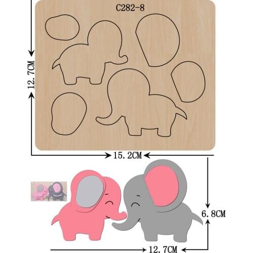 New Elephant Wooden die Scrapbooking C-282-8 Cutting Dies Compatible with most die cutting machines