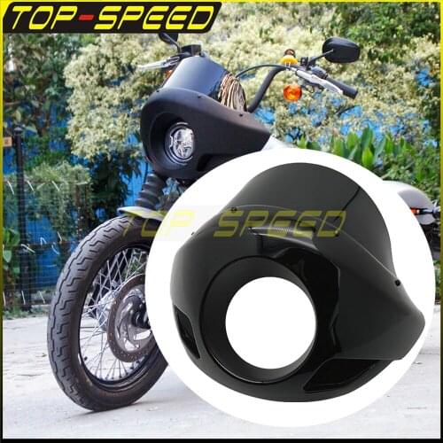 Motorcycle 5.75" Headlight Cover Front Light Cowl Round Headlight Fairing Screen For Harley Touring XL1200 883 Cafe Racer
