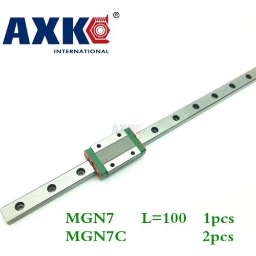 2021 Direct Selling New Bearing Rolamentos 1pc 7mm Width Linear Guide Rail 100mm Mgn7 + 2pc Mgn Mgn7c Blocks Carriage For Cnc