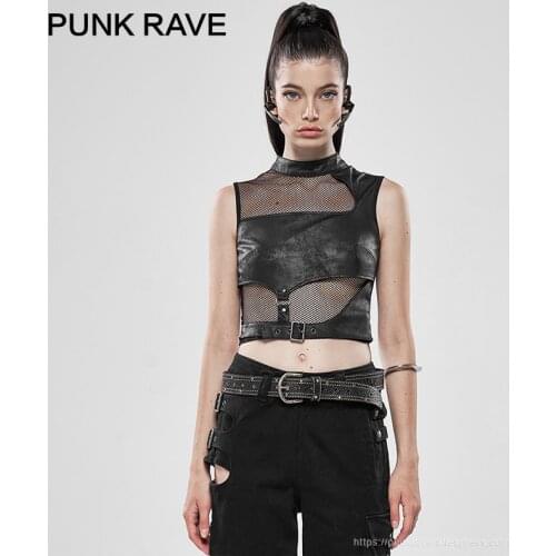 Женские трикотажные майки PUNK RAVE China At AliExpress
