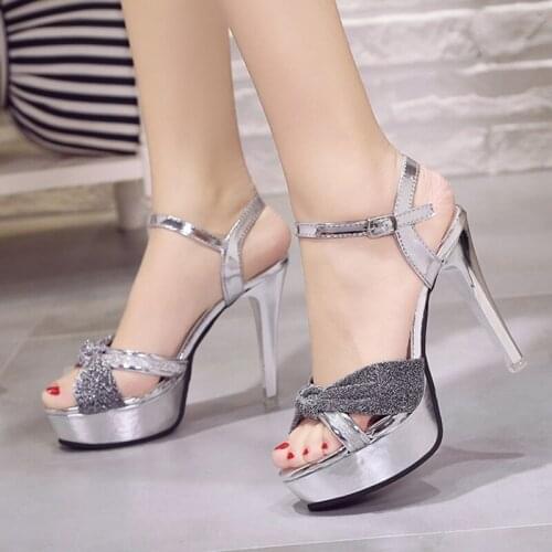 Sandals Women Spring Summer New Fashion 12CM Sexy High Heels Stiletto Platform Sandals Stripper Shoes Clear High Heels for Women