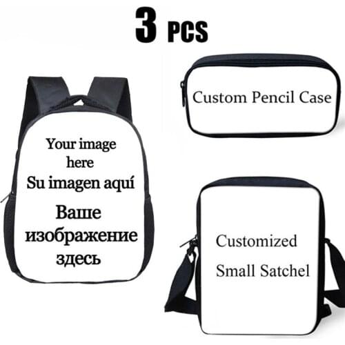 Custom Your Image Print Kids Kindergarten School Bags For Girls Boys Schoolbag Toddler Book Bag Backpack Set 12” Mochila Escolar