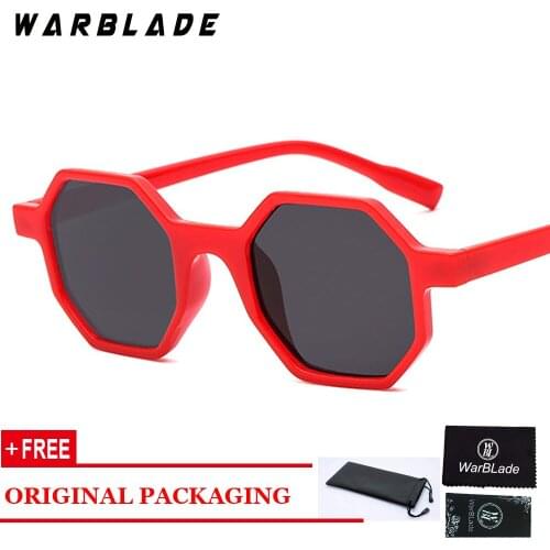 WARBLADE Vintage Sunglasses for Women Luxury Brand Designer Small Frame Polygonal Sun Glasses Ladies Retro Square Eyeglasses