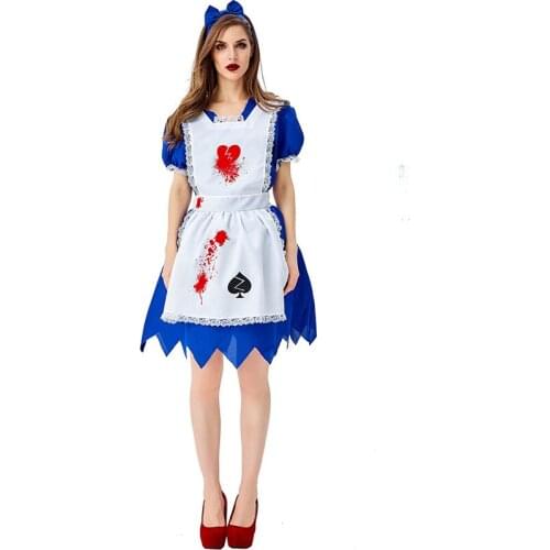 Scary Maid Vampire Dress Halloween Horror Party Bloody Mary Zombie Costume