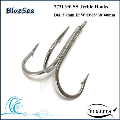 7731 9/0 * 10 Pcs/Pack Stainless Steel Super Large Treble Hooks Big Treble Hooks Wholesale Treble Hooks Weld Treble Hooks