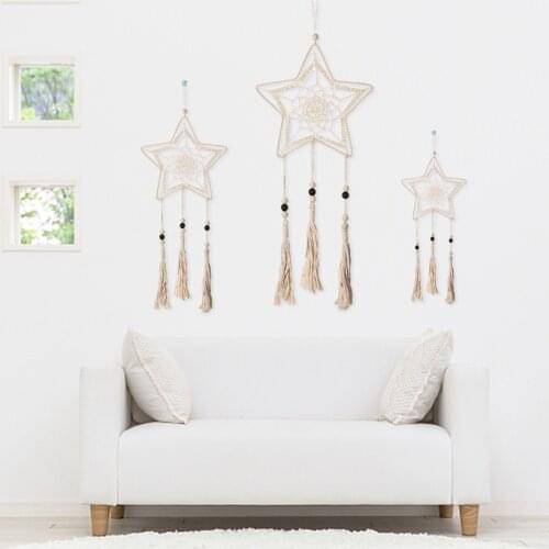 Star Hand-woven Tapestry Nordic Tassel Wall Hanging Home Decoration Wall Decoration Boho Home Decor Wall Decoration Pendant