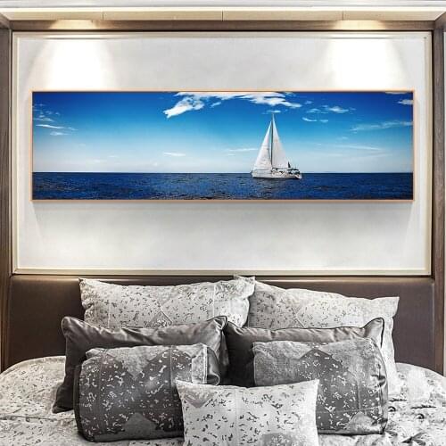 Home Decoration Wall Art Canvas Paintings Sailboat Landscape Pictures HD Prints Modern Poster Bedroom