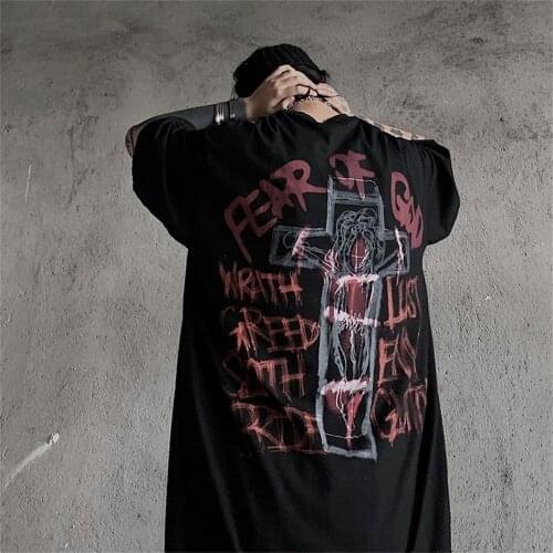 Graffiti Print Short Sleeve Vintage Clothes Loose Half Sleeve Korean T-Shirt Male Couple T Shirt Harajuku Oversized T Shirts