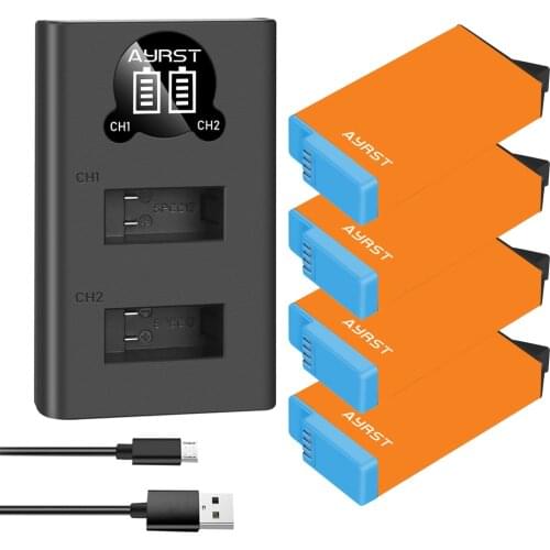 For GoPro Max Battery 2 Slot LED Charger + 1680mAh lithium ion Battery For 360 Panoramic Go Pro Max Camera