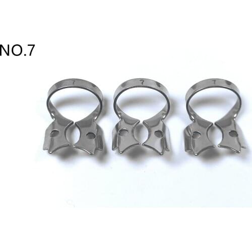 NO.7 Dental Rubber Dam Sheets Clip Clamps Stainless Steel Molar of Lower Jaw