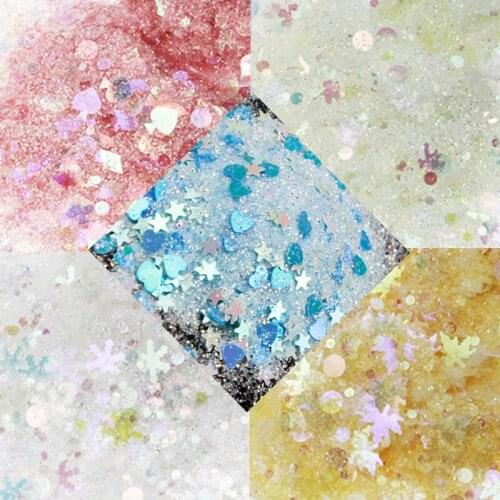100g 3D Dream Eye Face Makeup Glitter Sequins Mixed Snowflake Stars Fairy Heart Tears Nail Art Ultra thinSequins Flakes &*&19