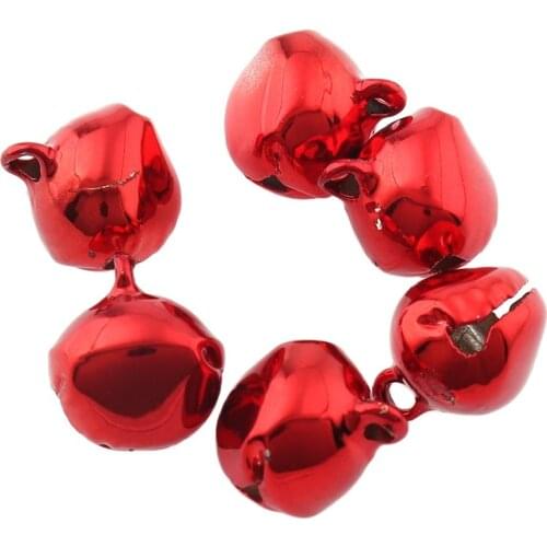 100pcs 13mm Metal Jingle Bells Decorations Christmas Tree Decoration Pet Pendants Key DIY Crafts Handmade Accessories