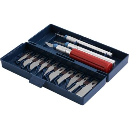 13pcs Utility Precision Knife Set DIY Tools Paper Carving High-carbon Steel Blades With Handle Case Arts Craft drop shipping