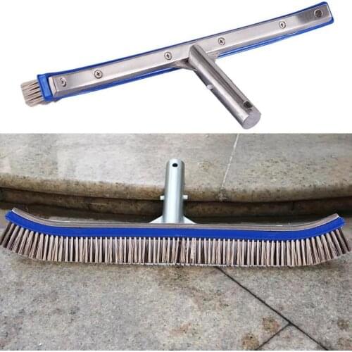 18 Inch Cleaning Brush Swimming Pool Cleaning Brush Stainless Steel Pool Algae Brushes For Concrete And Gunite Pools