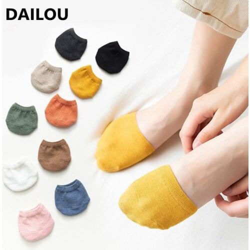 2Pairs/Lot Kawaii Women Forefoot Socks Candy Color High Heels Invisible Half Palm Socks Cute Trend Funny Breathable Cotton Socks