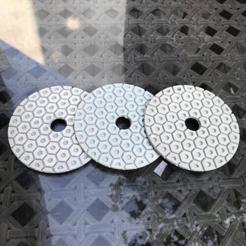 3 Step Polishing Pad 4 inch (100 mm) Diamond Polishing Pads for Quartz Stone Marble Abrasive Polishing Wheel Dry or Wet