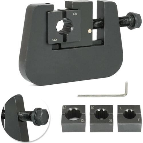 4 Dies Manual A/C Hose Crimping Air Conditioning Repair Hose Crimper Tools #6 #8 #10 #12