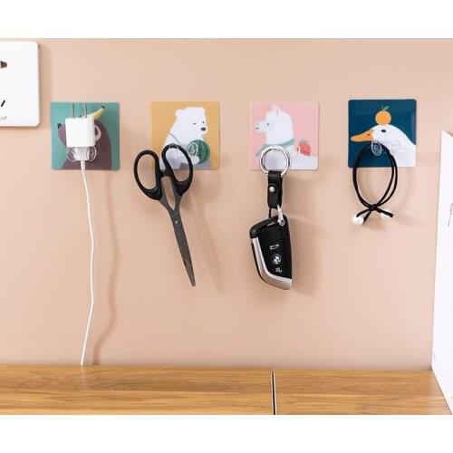 2020 New 5pcs/10pcs Cartoon Power Plug Hook Seamless Socket Storage Holder Powerful Adhesive Wall Hanger For Kitchen Living Room