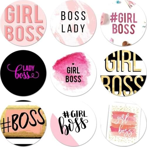 58mm Girl Boss Pink Badge Brooch Pin Accessories For Clothes Backpack Decoration gift