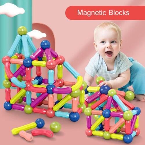 82pcs Large Size Magnetic Stick Balls Magnetic Building Blocks Construction Toys For Baby Designer Educational Toy For Children