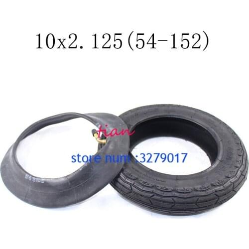 Free Shipping Good Quality 10x2.125(54-152) Rubber Outer Tyre and Inner Tube for Electric Scooter Bike Refit Motorcycle Parts